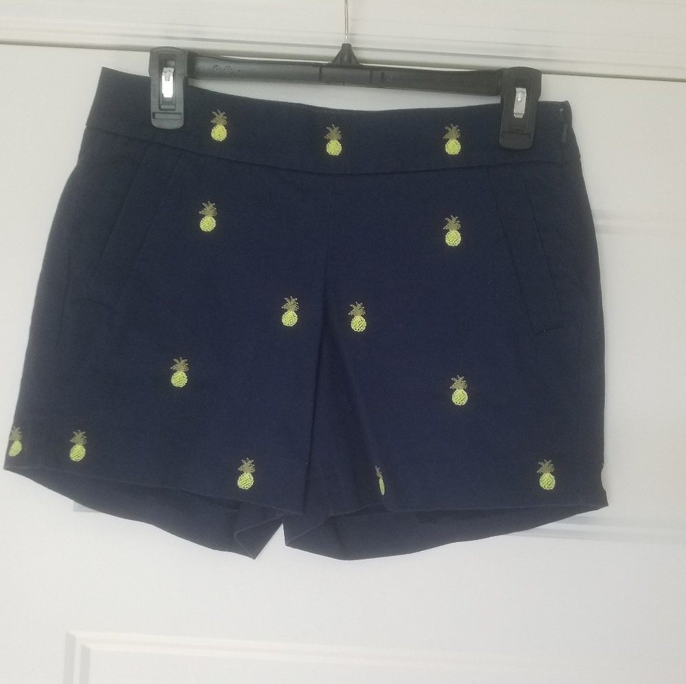 Jcrew Navy Pineapple Chino Shorts EUC